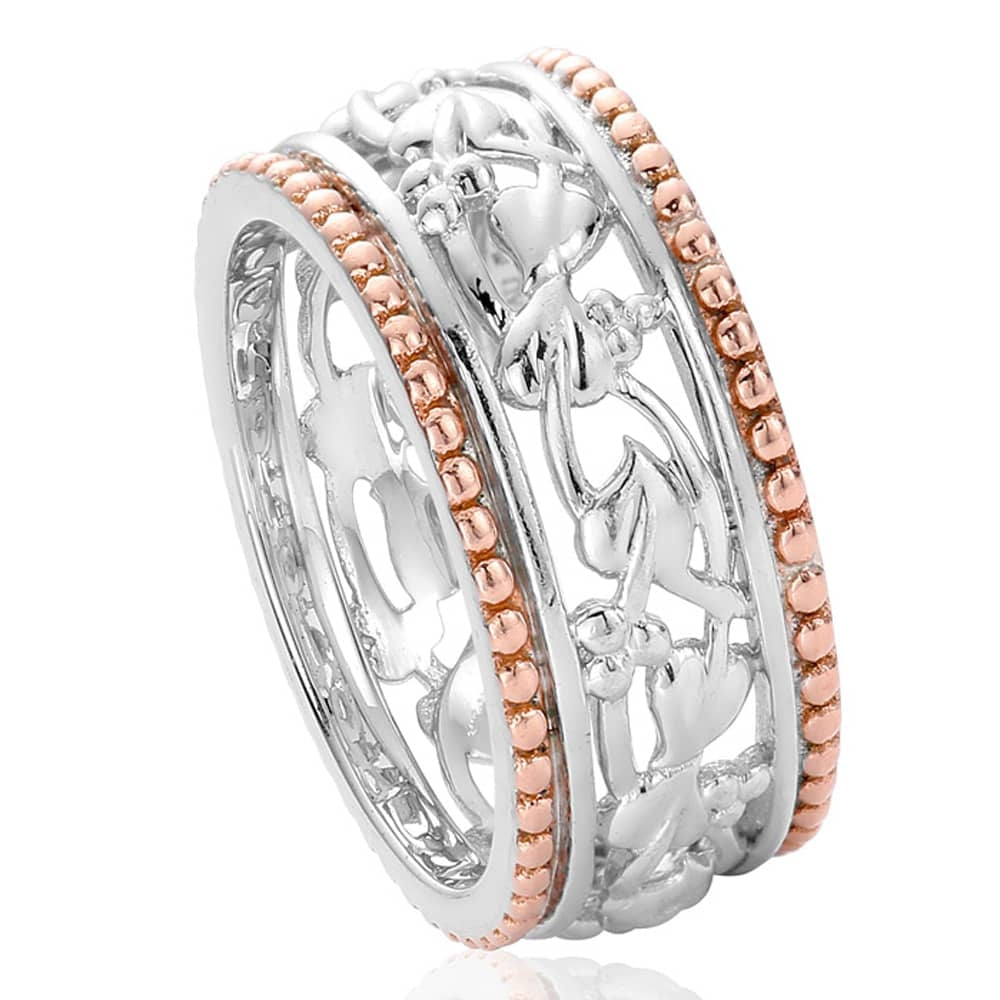 Clogau Sterling Silver & 9ct Rose Gold Tree of Life Ring RRP £360.00 size L