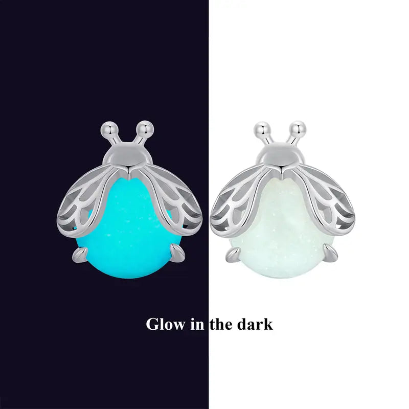 Sterling Silver Luminous Firefly Stud Earrings