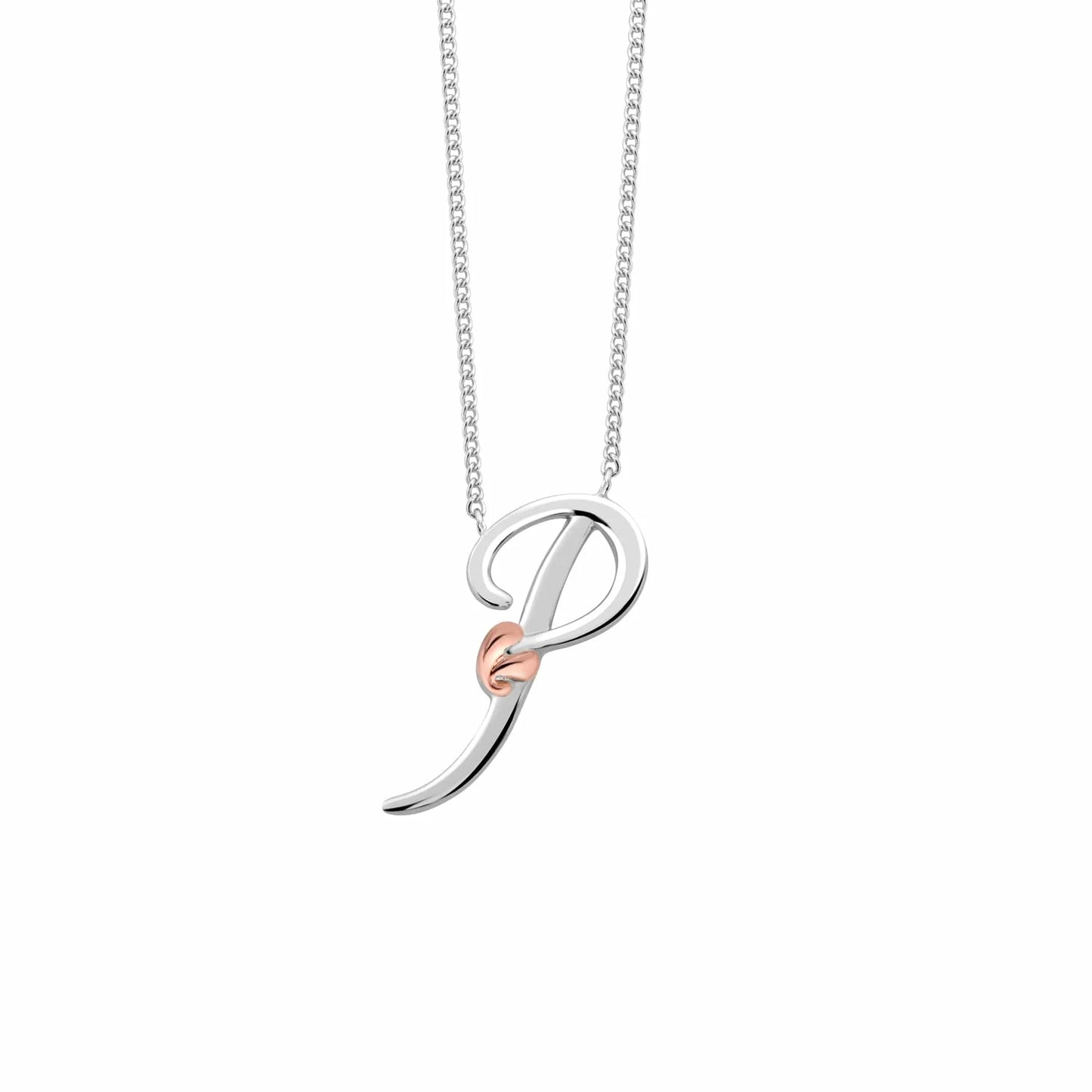 Clogau Sterling Silver & 9ct Rose Gold Tree of Life Letter P Necklace RRP £179.00