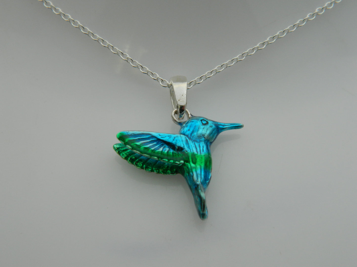 Sterling Silver Hummingbird Pendant & Chain