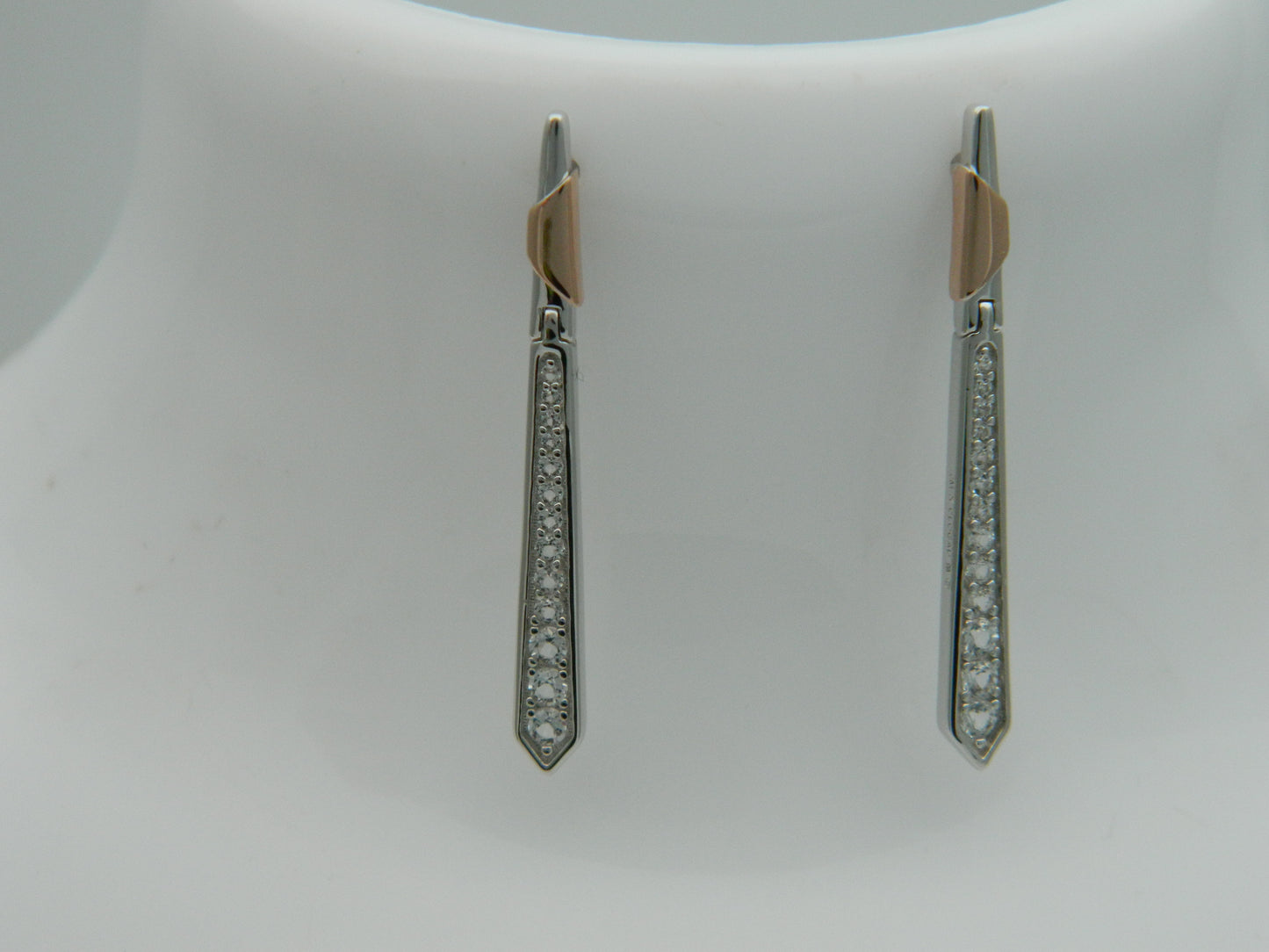Clogau Sterling Silver & 9ct Rose Gold Showstopper White Topaz Drop Earrings