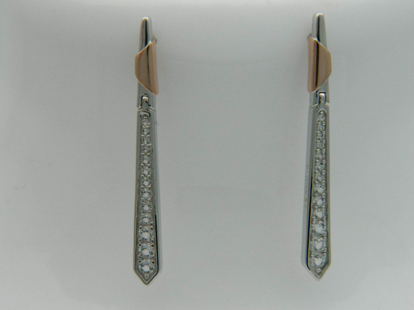 Clogau Sterling Silver & 9ct Rose Gold Showstopper White Topaz Drop Earrings