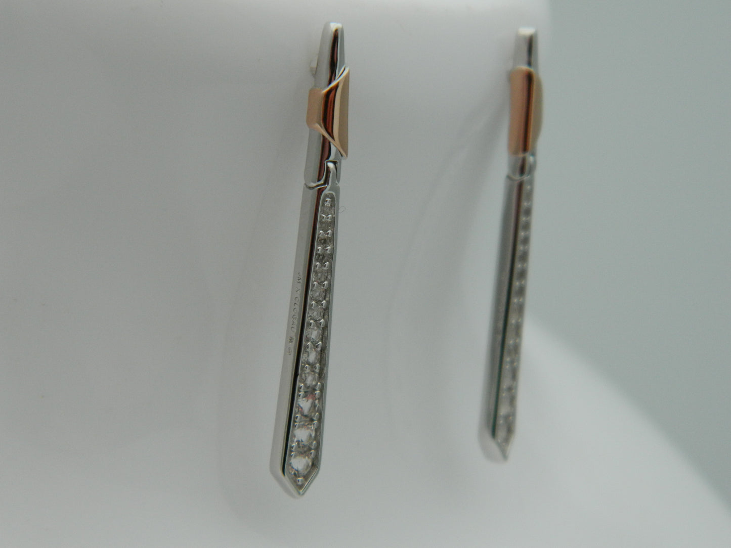 Clogau Sterling Silver & 9ct Rose Gold Showstopper White Topaz Drop Earrings