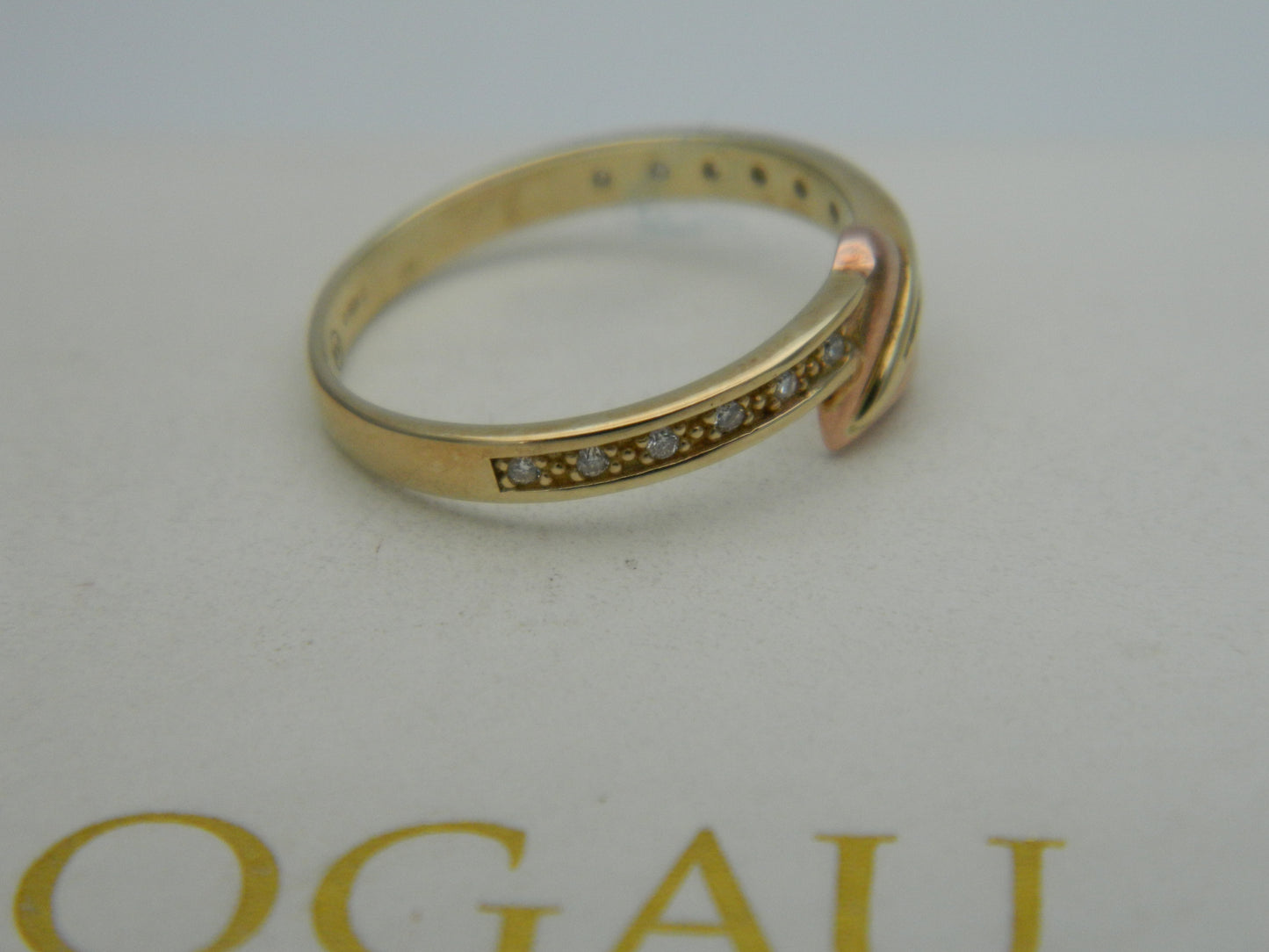 Clogau 9ct Yellow & Rose Gold Love Vine Diamond Ring size J