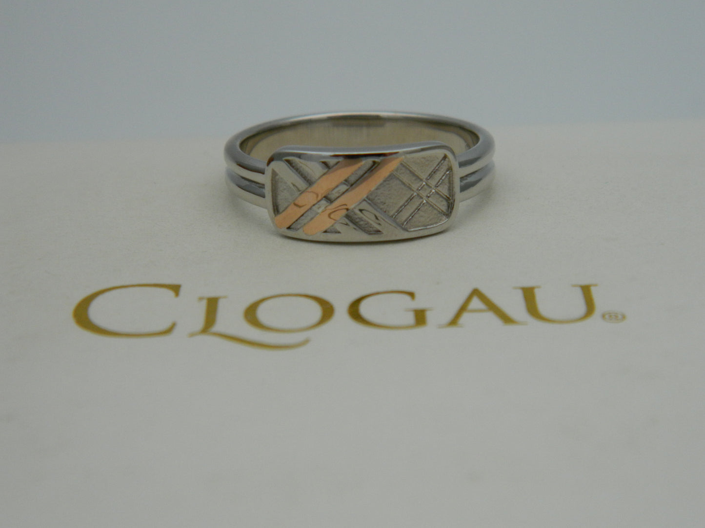Clogau Sterling Silver & 9ct Rose Gold Welsh Tartan Ring size L, M, N, O, P, Q, R or S