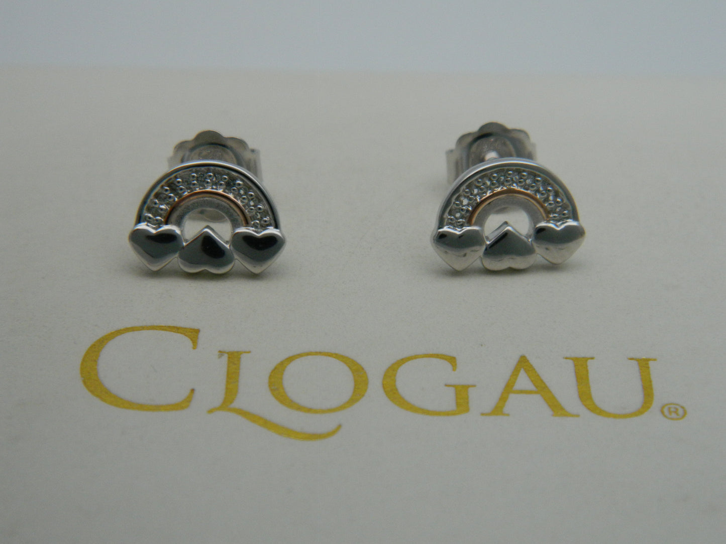 Clogau Sterling Silver & 9ct Rose Gold Enfys Bach Rainbow Topaz Stud Earrings