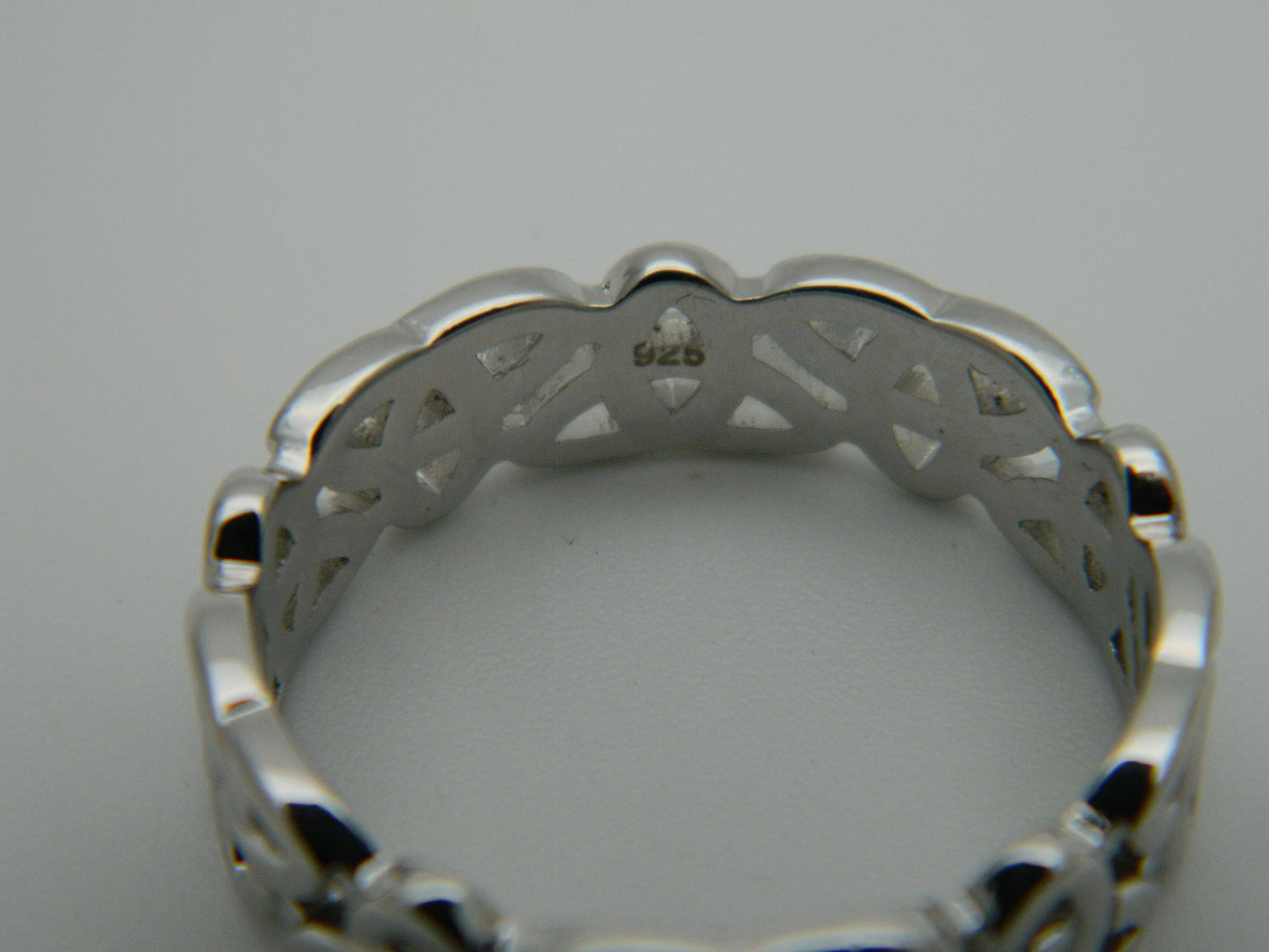 Sterling Silver 6mm Unisex Celtic Trinity Knot Band Ring size L, N, P, Q, R 1/2, T, T 1/2