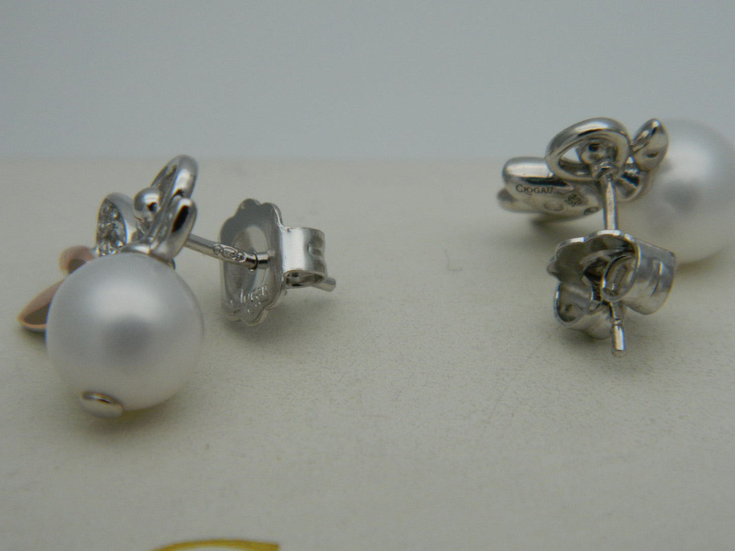 Clogau Sterling Silver & 9ct Rose Gold Lily of the Valley Pearl Stud Earrings RRP £179.00