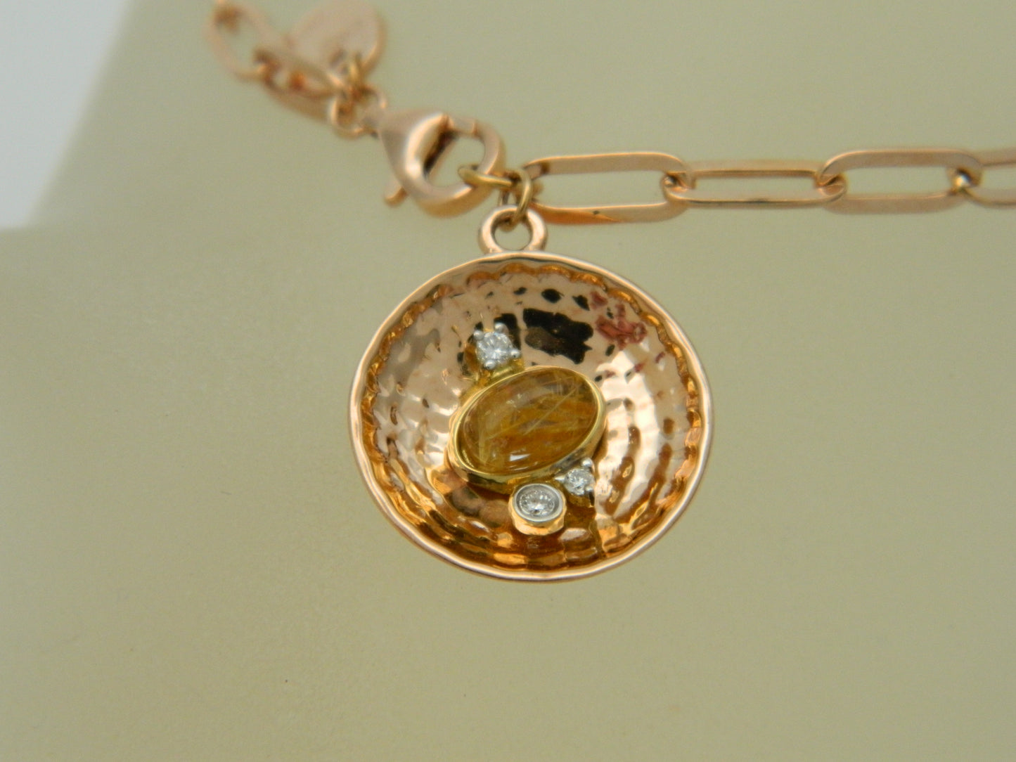 Clogau 18ct Rose Gold Panning for Gold Rutilated Quartz & Diamond Bracelet RRP £1,290.00