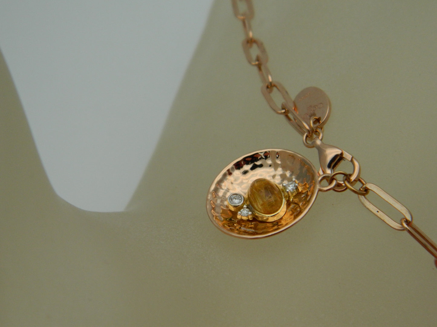 Clogau 18ct Rose Gold Panning for Gold Rutilated Quartz & Diamond Bracelet RRP £1,290.00