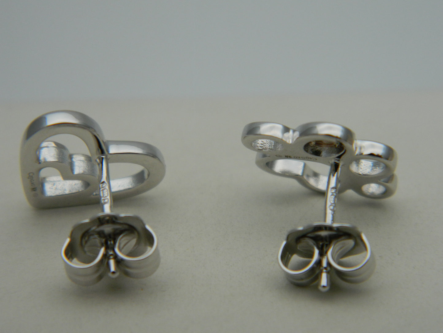 Clogau Sterling Silver & 9ct Rose Gold Paw Prints On My Heart Stud Earrings