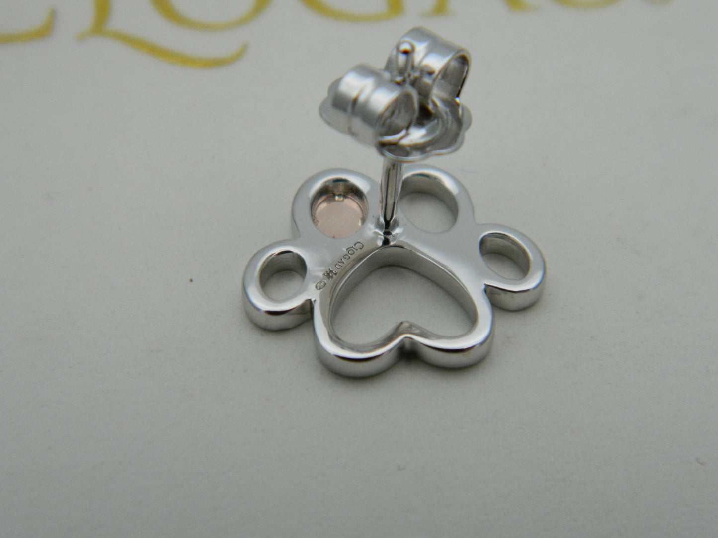 Clogau Sterling Silver & 9ct Rose Gold Paw Prints On My Heart Stud Earrings