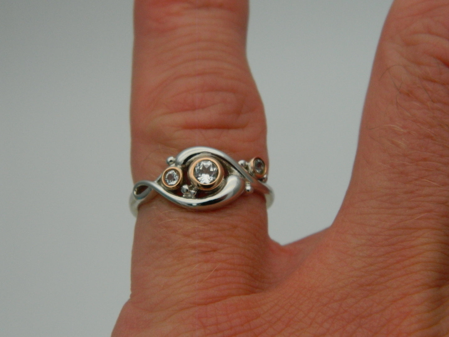 Clogau Sterling Silver & 9ct Rose Gold Pistyll Rhaeadr Topaz Ring RRP £149.00 size N
