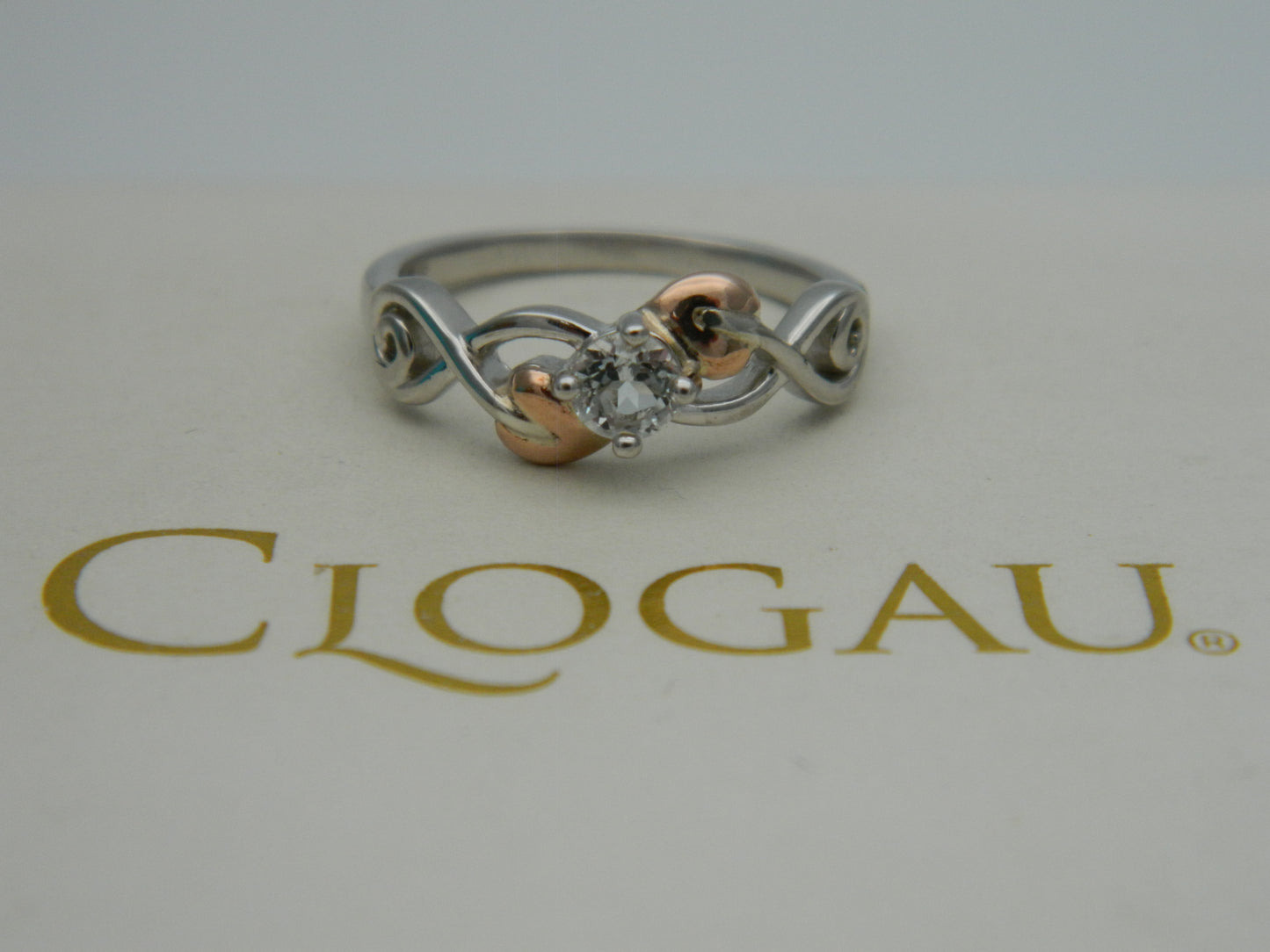 Clogau Sterling Silver & 9ct Rose Gold Tree of Life Topaz Ring RRP £149.00 size L