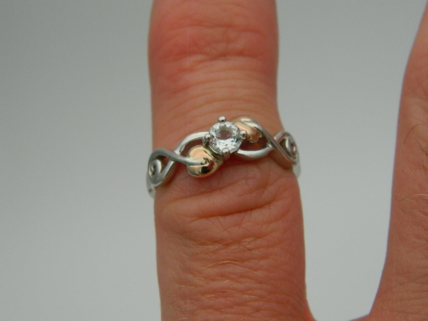 Clogau Sterling Silver & 9ct Rose Gold Tree of Life Topaz Ring RRP £149.00 size L
