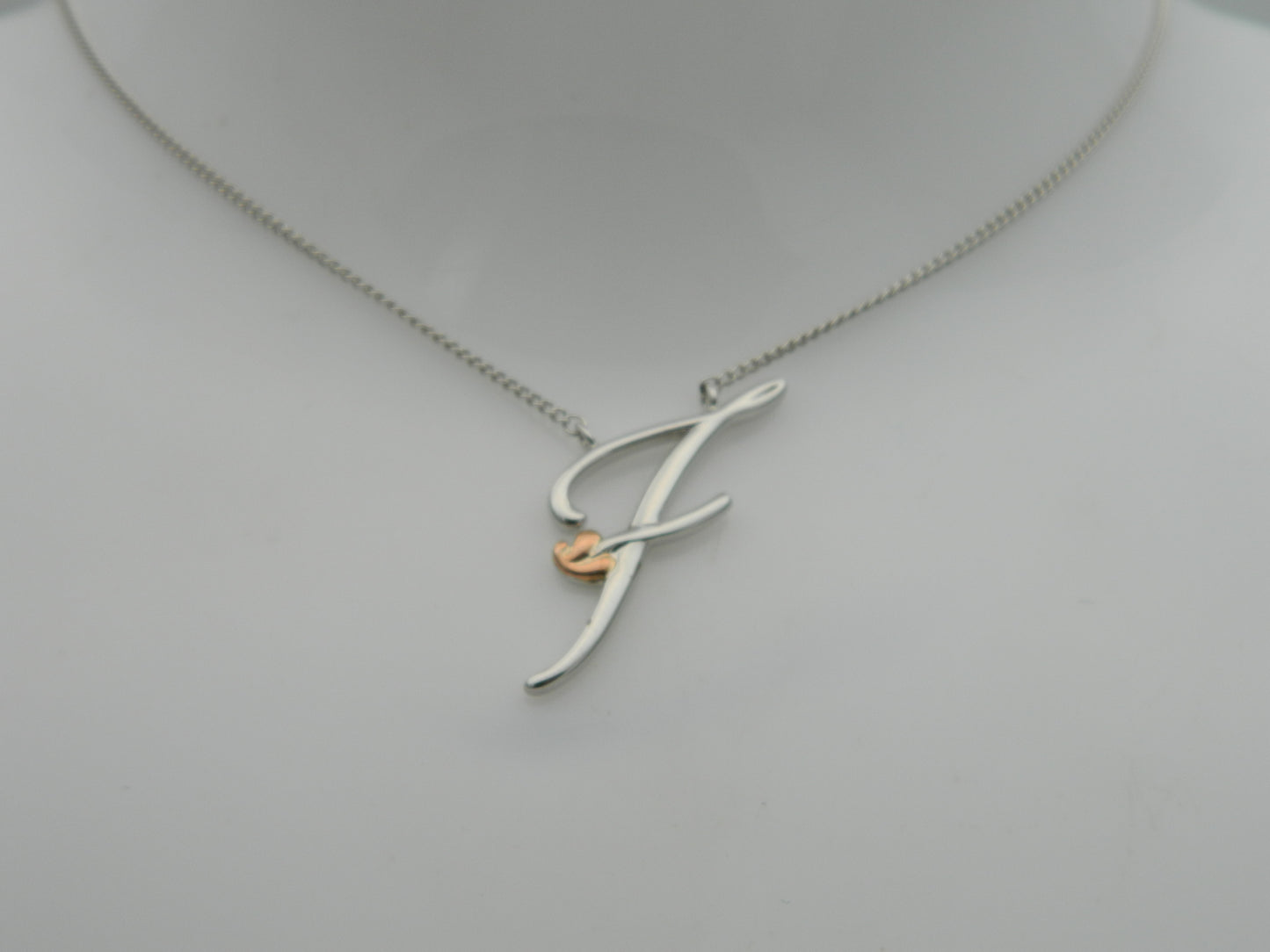 Clogau Sterling Silver & 9ct Rose Gold Tree of Life Letter F Necklace RRP £179.00