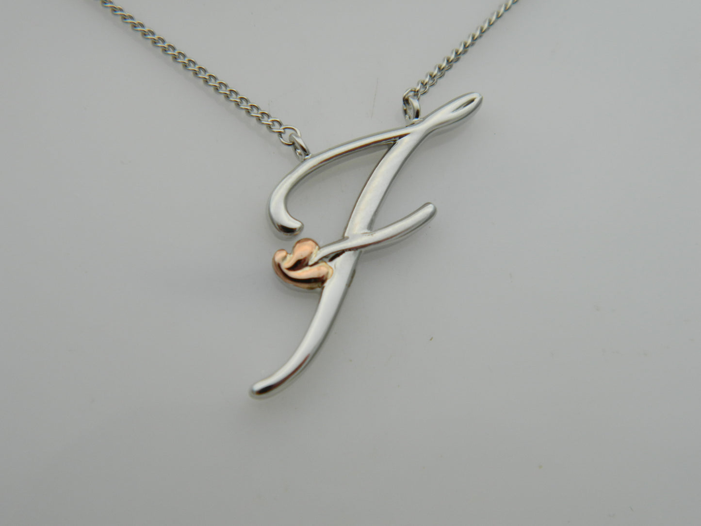 Clogau Sterling Silver & 9ct Rose Gold Tree of Life Letter F Necklace RRP £179.00