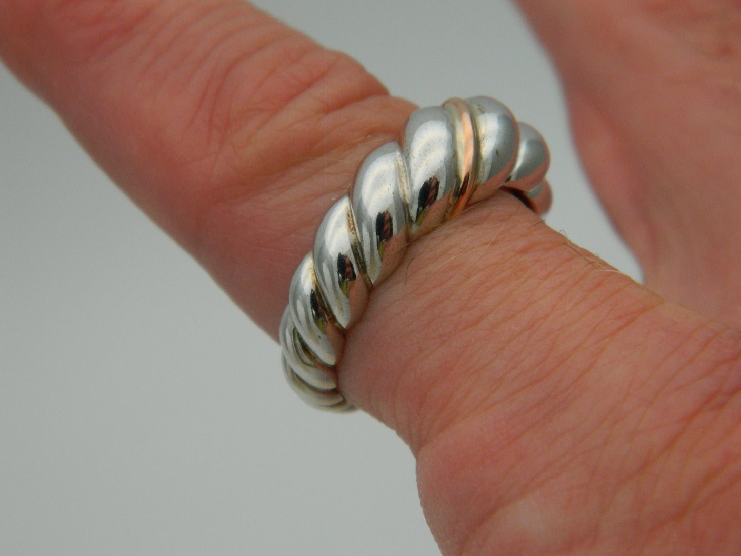 Clogau Sterling Silver & 9ct Rose Gold Lovers Twist Ring RRP £169.00 size P