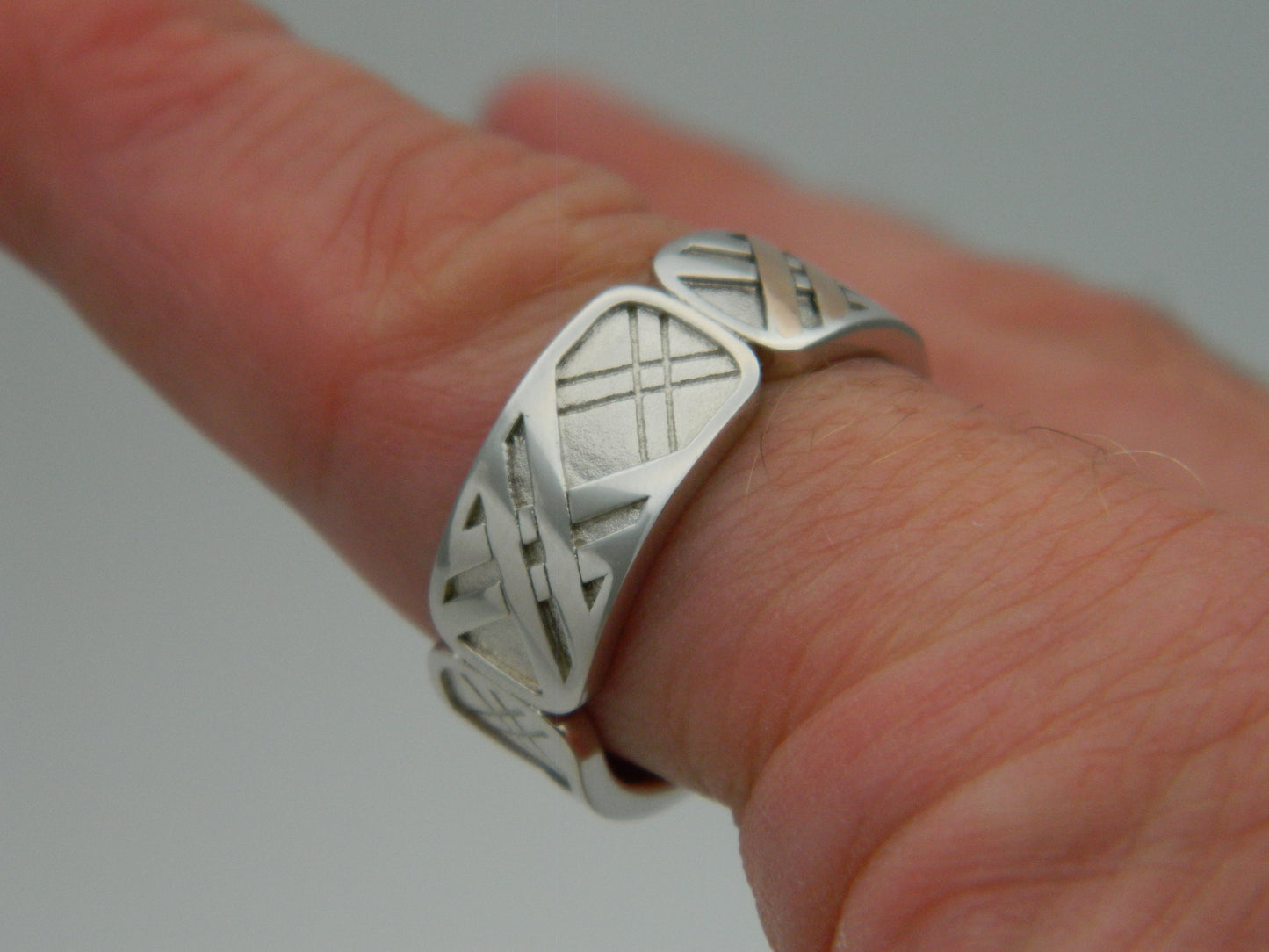Clogau Sterling Silver & 9ct Rose Gold Welsh Tartan Unisex Ring RRP £149.00 size P or T