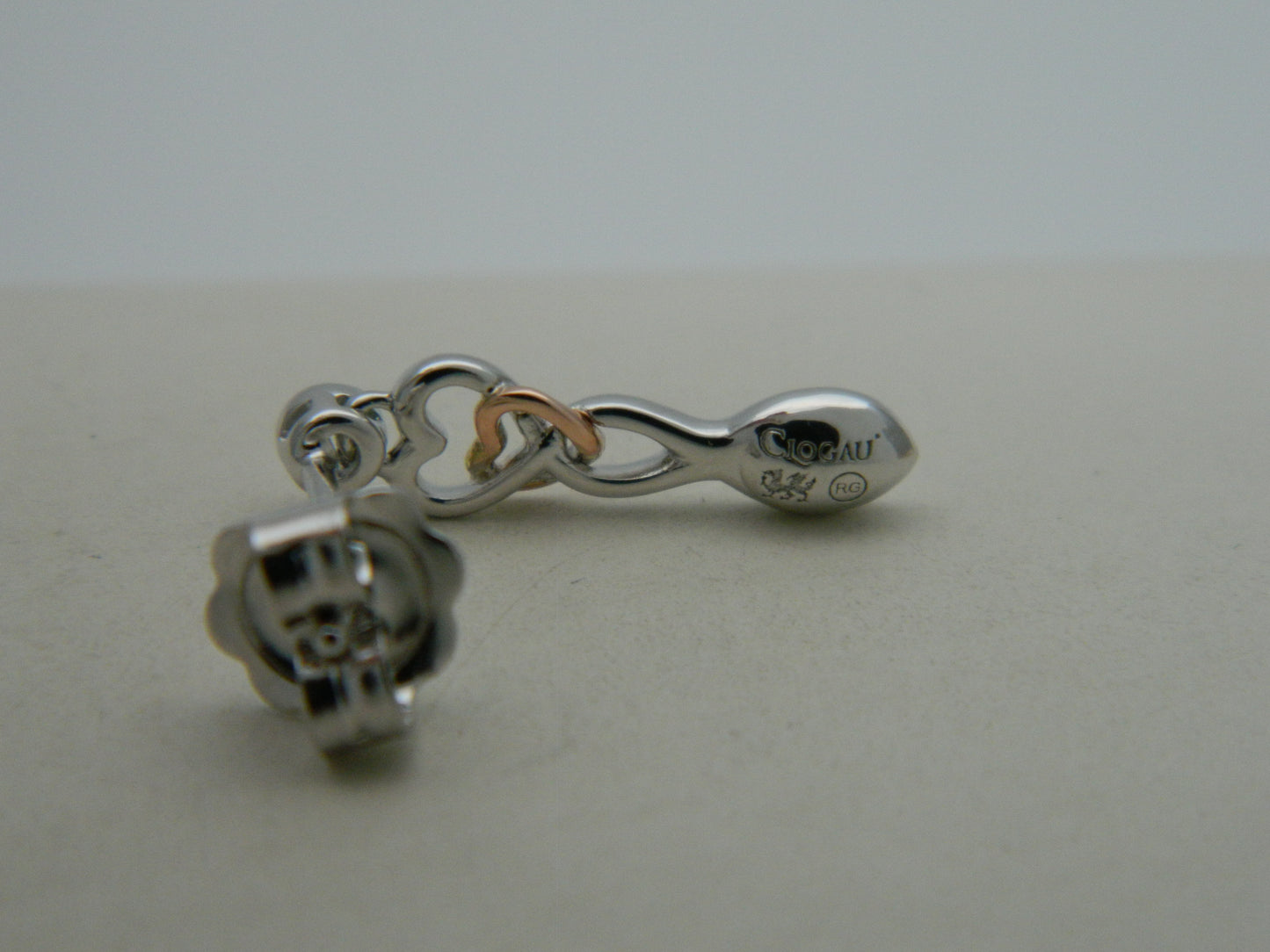 Clogau Sterling Silver & 9ct Rose Gold Lovespoons Topaz Drop Earrings