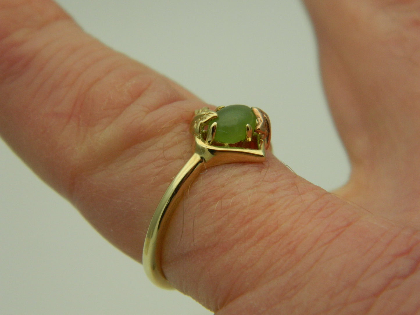 Clogau 9ct Gold Ivy Leaf Green Jasper Ring RRP £320.00 size O