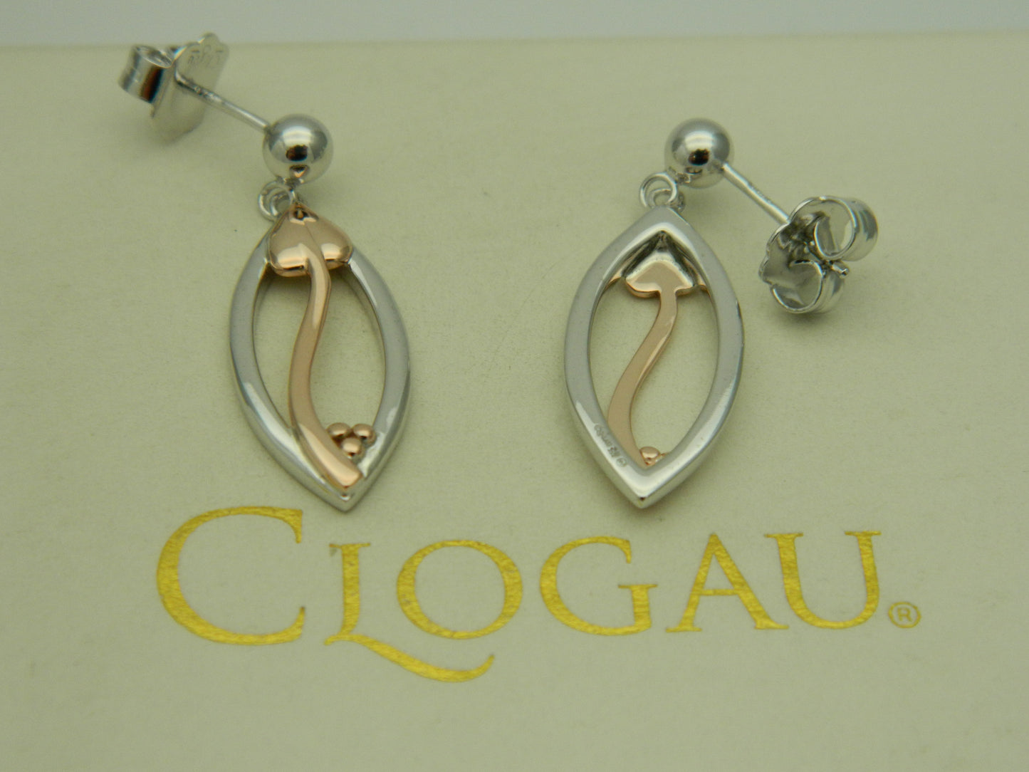 Clogau Sterling Silver & 9ct Rose Gold Through These Eyes Drop Earrings