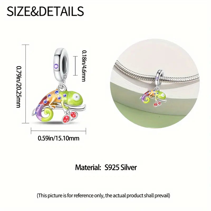 Sterling Silver Chameleon Bead Charm