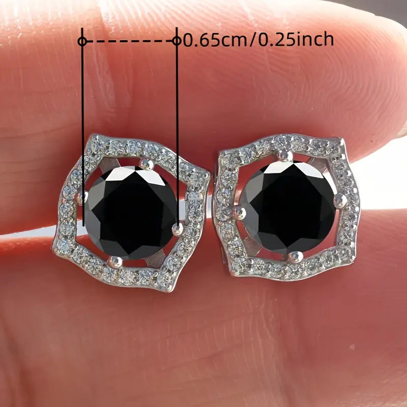 Sterling Silver 1ct Blue/Green Moissanite Stud Earrings