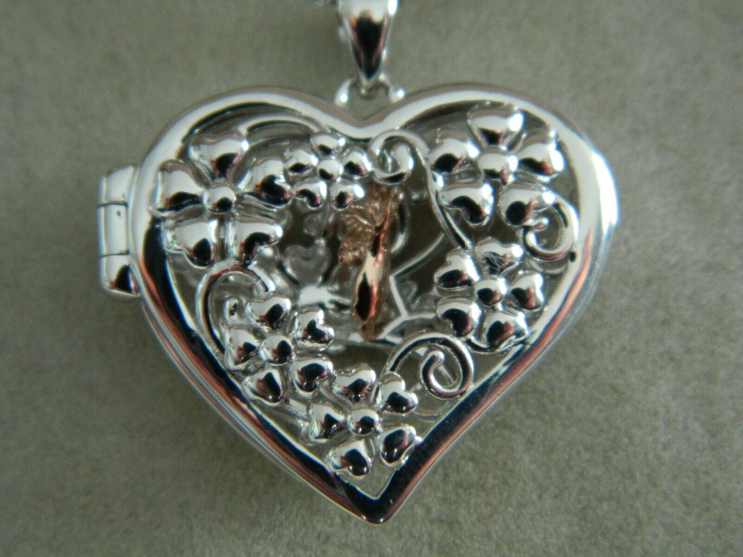 Clogau Sterling Silver & 9ct Rose Gold Fairy Open Heart Locket