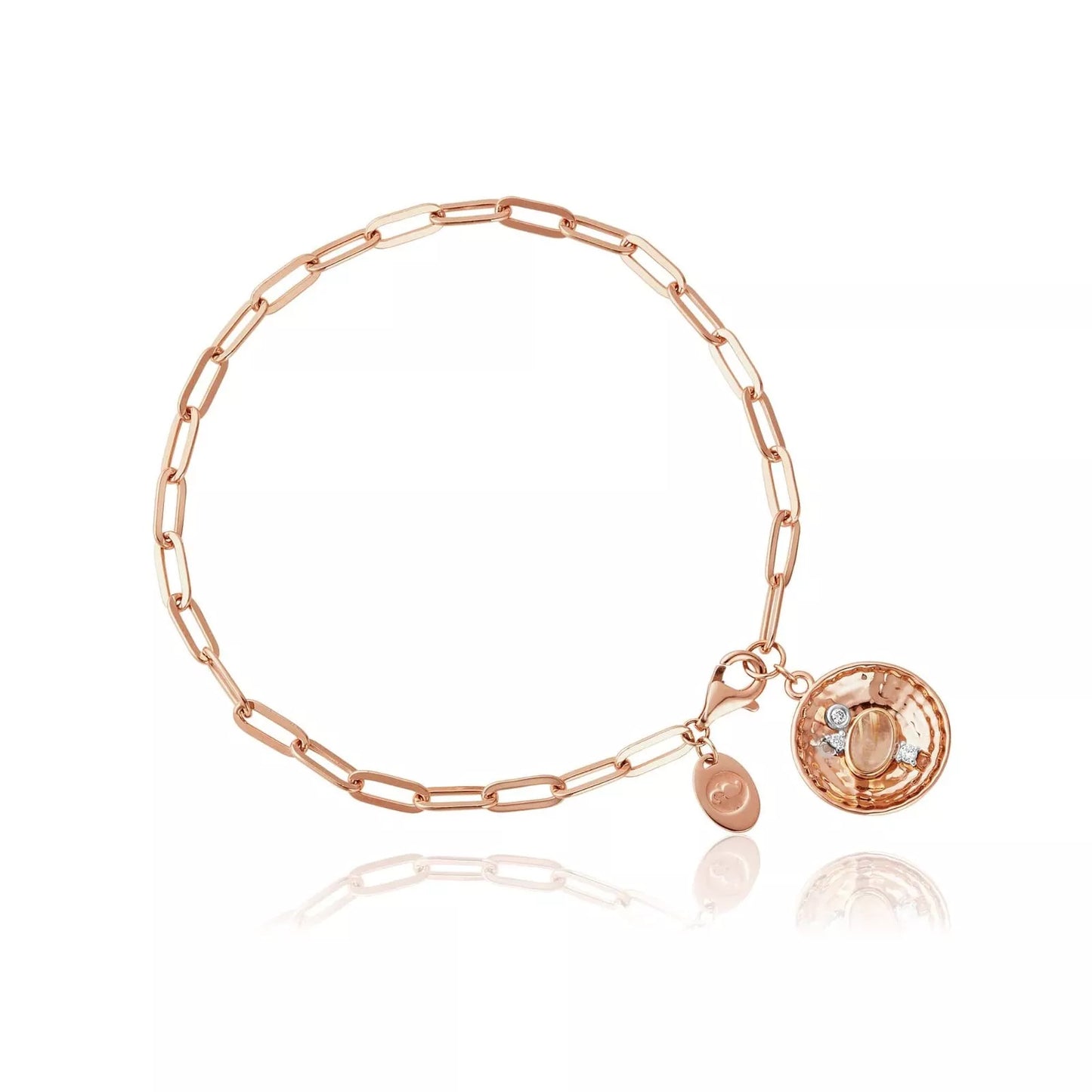 Clogau 18ct Rose Gold Panning for Gold Rutilated Quartz & Diamond Bracelet RRP £1,290.00