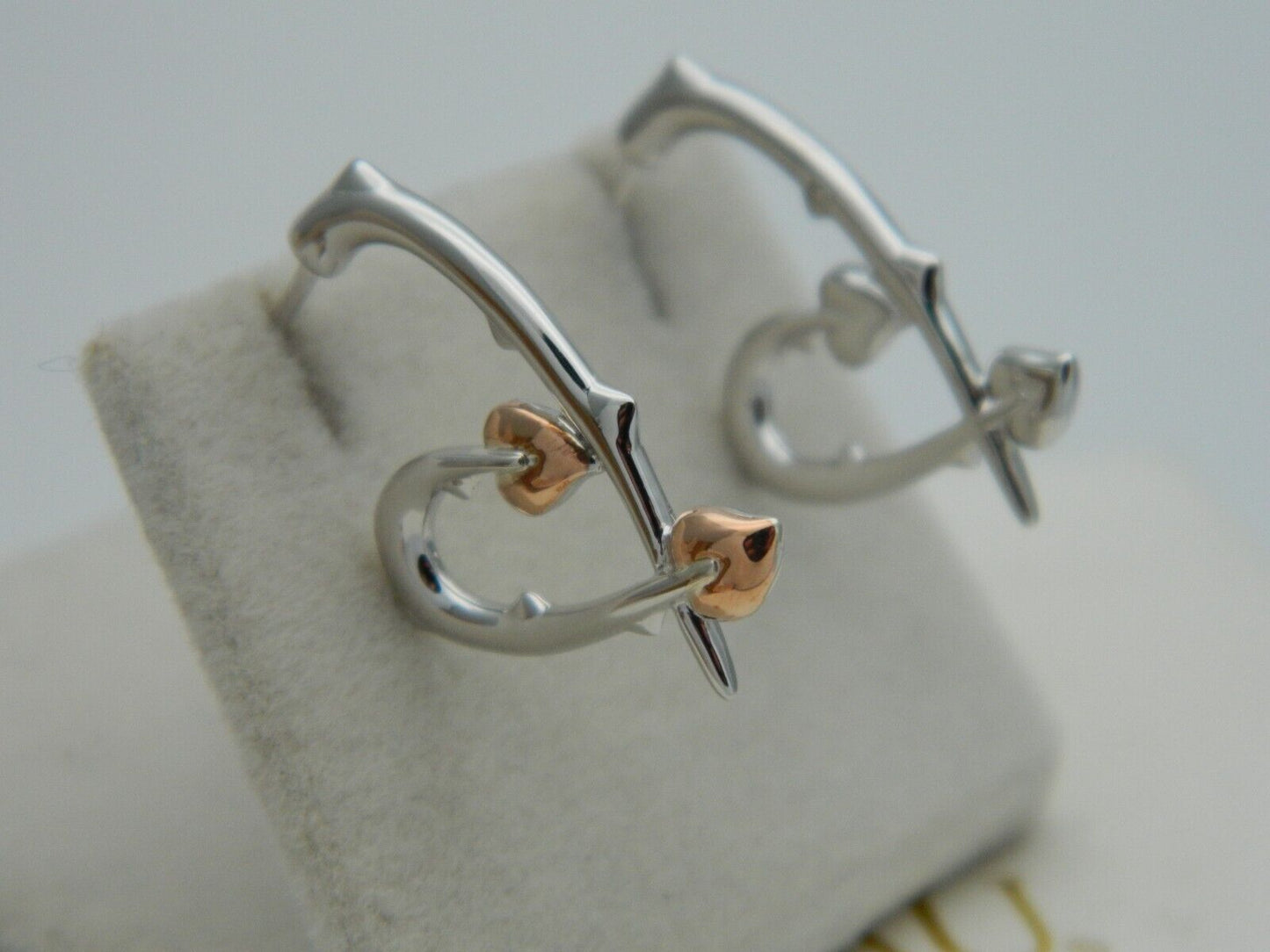 Clogau Sterling Silver & 9ct Rose Gold Betrayal Heart Earrings