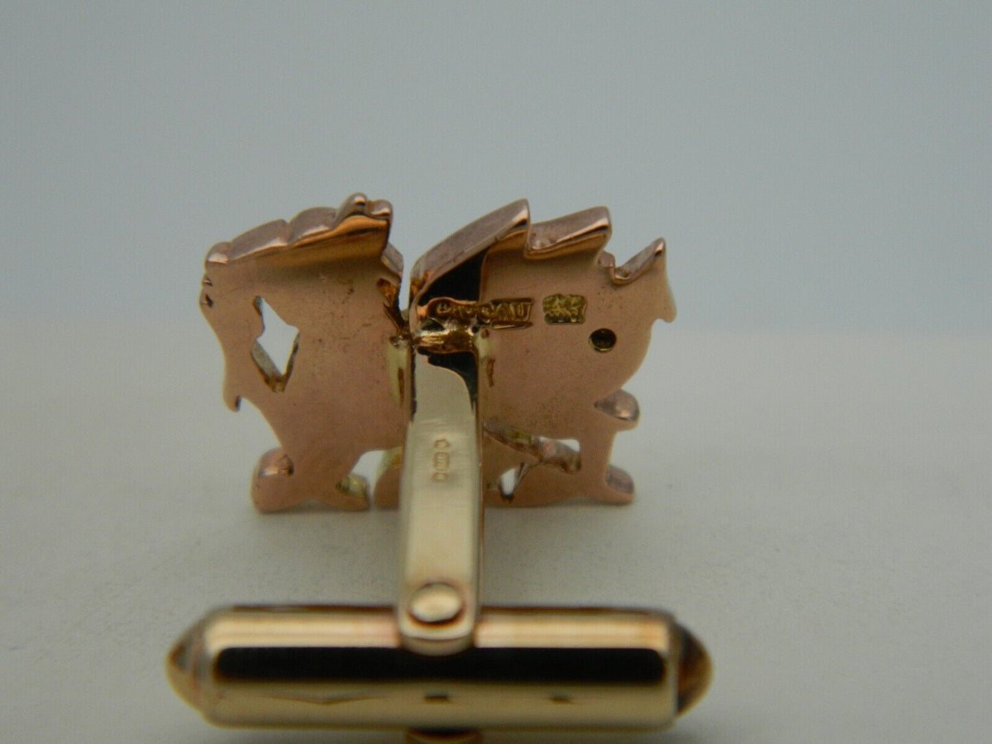 Clogau 9ct Rose & Yellow Gold Diamond Set Welsh Dragon Cuff Links