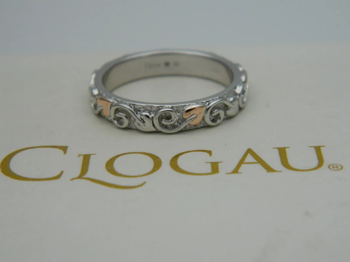 Clogau Sterling Silver & 9ct Rose Gold Tree of Life 4mm Band Ring size M, N, T, V or X