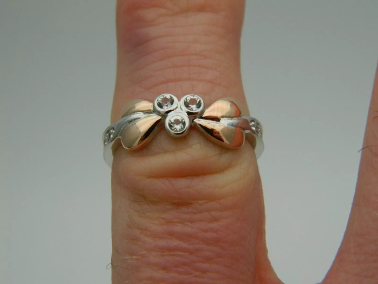Clogau Sterling Silver & 9ct Rose Gold Tree of Life Vine Topaz Ring size K 1/2 or O