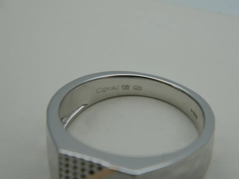 Clogau Sterling Silver & 9ct Rose Gold Men's Dragon Scale Ring size R or V