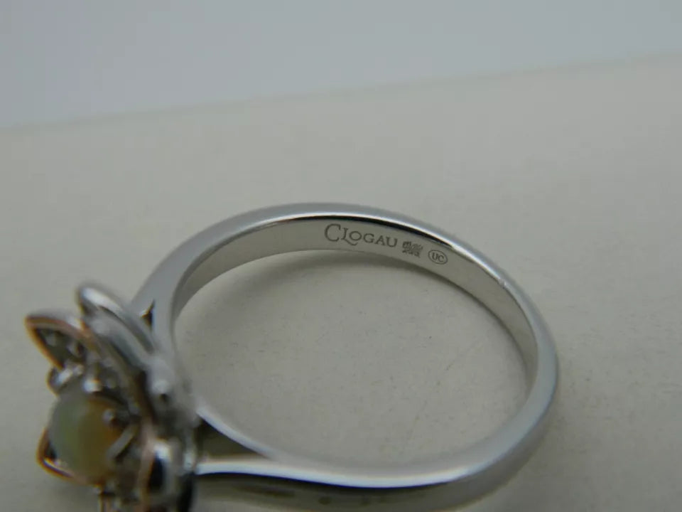 Clogau Sterling Silver & 9ct Rose Gold Lotus Opal & Topaz Ring size K or N