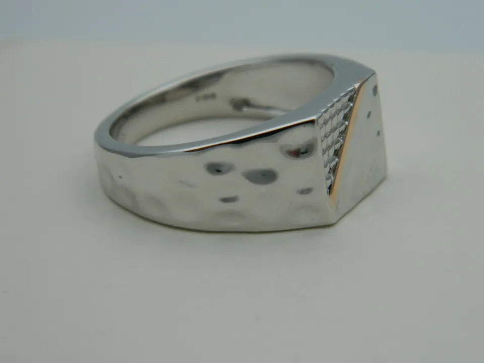 Clogau Sterling Silver & 9ct Rose Gold Men's Dragon Scale Ring size R or V