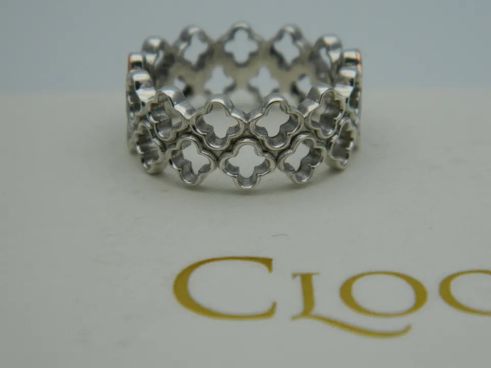 Clogau Sterling Silver & 9ct Rose Gold Tudor Court Ring size N 1/2