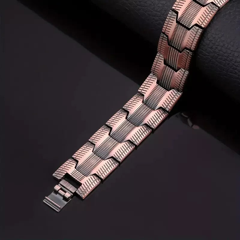 Men's Copper Magnetic Adjustable 21mm Wide Bracelet & Sizing Tool