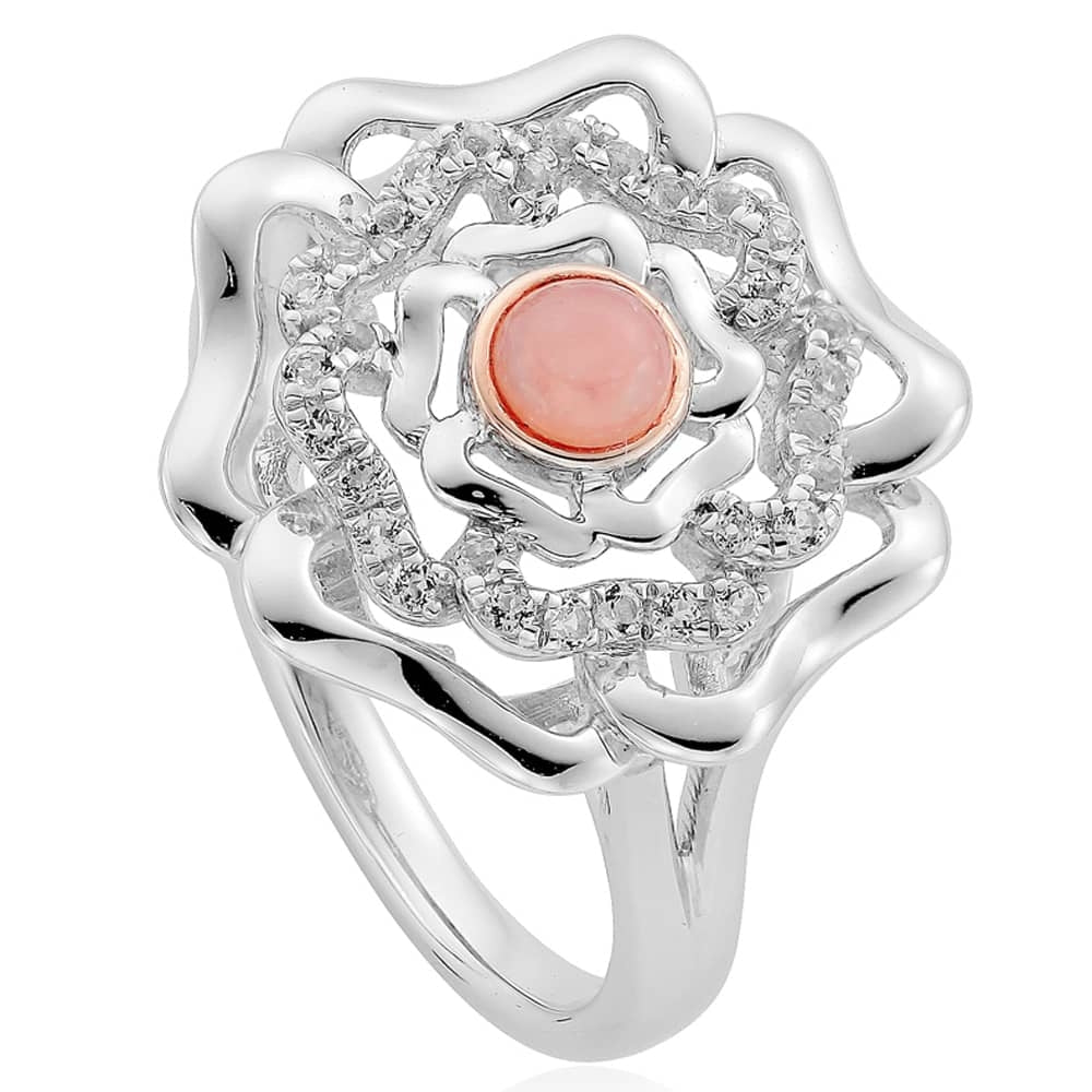 Clogau Sterling Silver & 9ct Rose Gold Tudor Rose Ring size J, K, L, M, N, O, P, Q, R