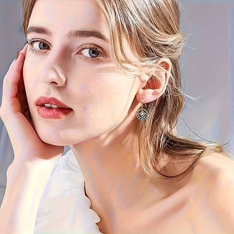 Sterling Silver Witches Knot Moonstone Drop Earrings