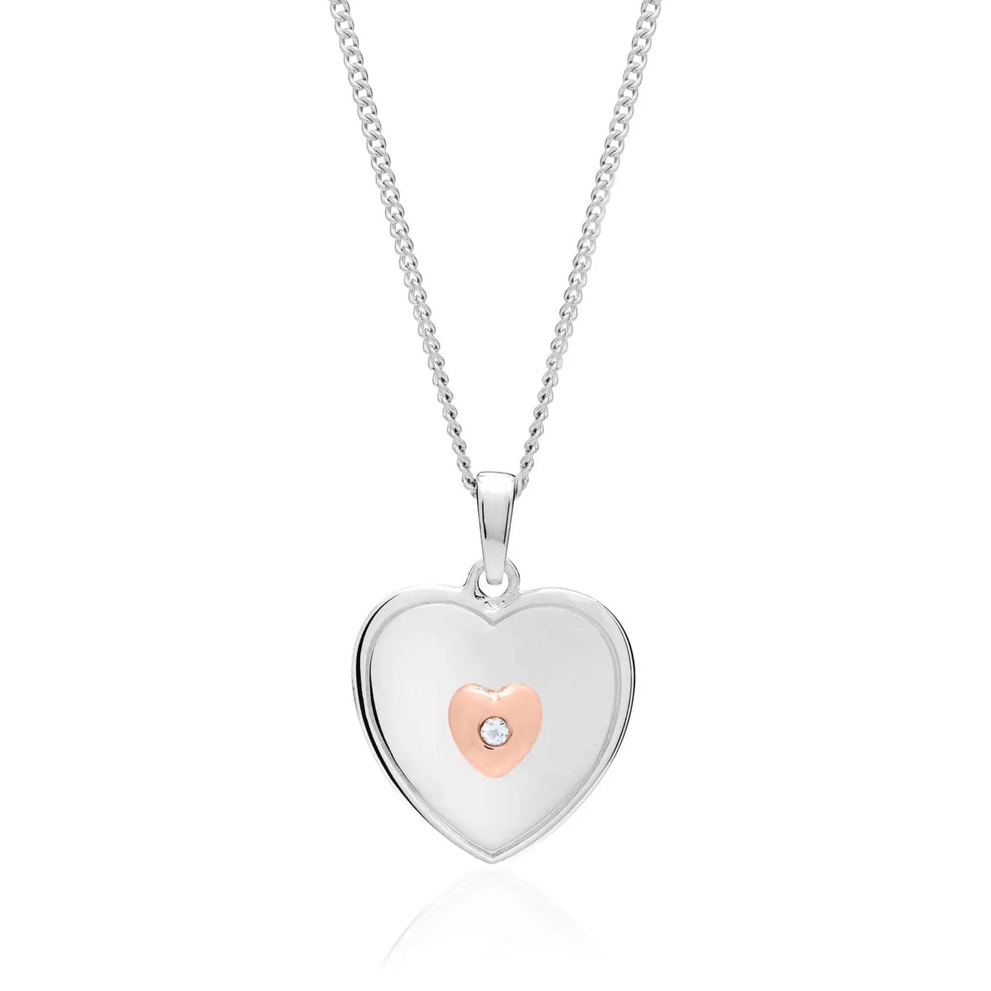 Clogau Sterling Silver & 9ct Rose Gold Cariad Heart Topaz Pendant