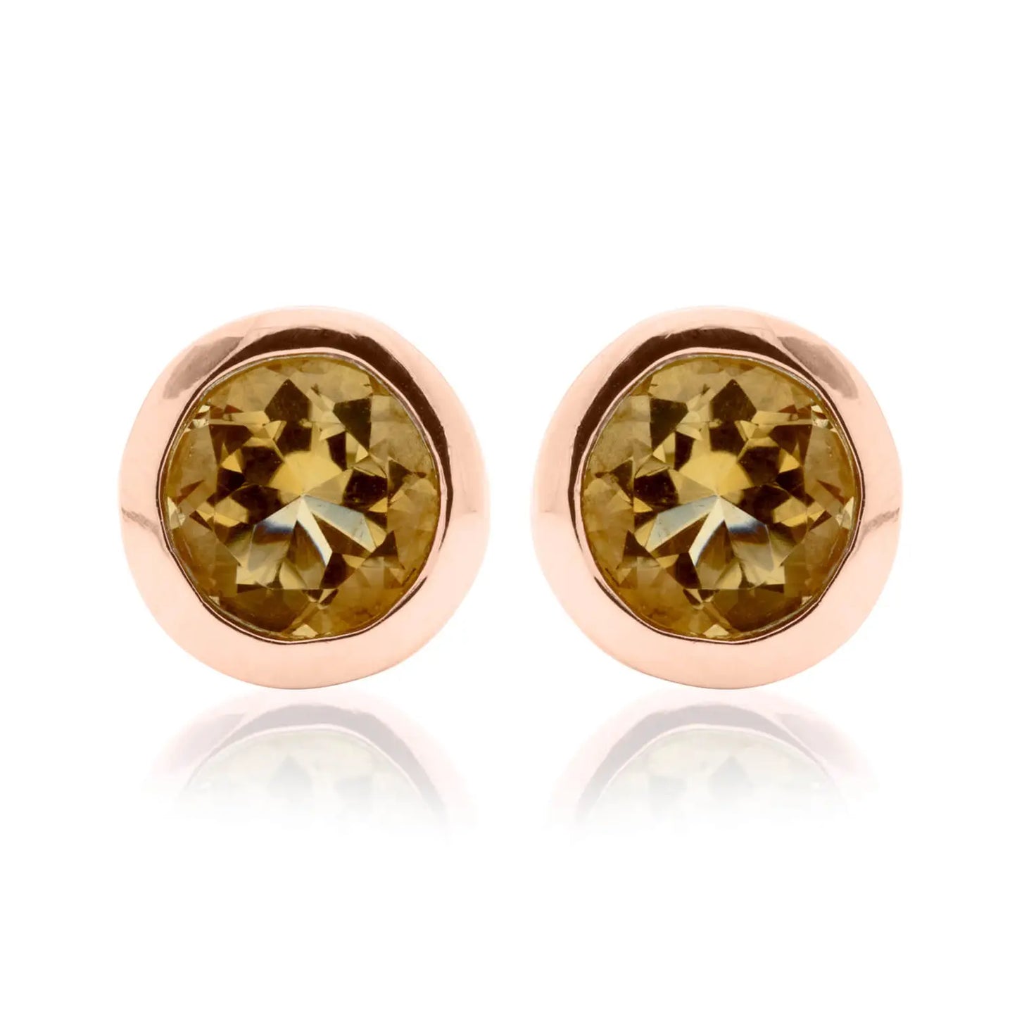 Clogau Sterling Silver & 9ct Rose Gold Citrine November Birthstone Stud Earrings