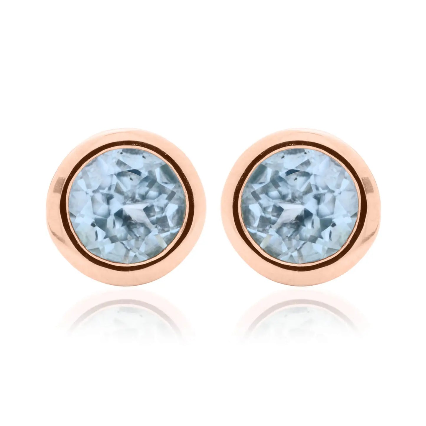 Clogau Sterling Silver & 9ct Rose Gold Blue Topaz December Birthstone Stud Earrings