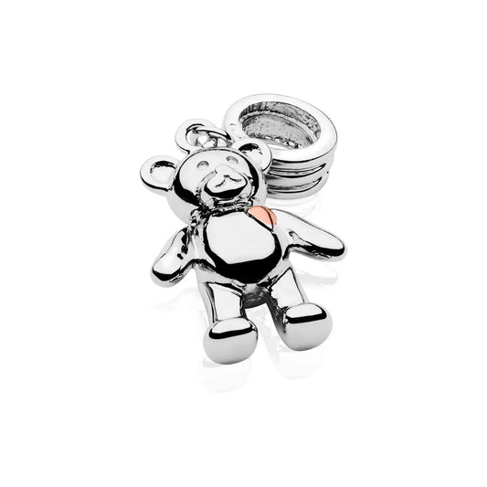 Clogau Sterling Silver & 9ct Rose Gold Teddy Bear Bead Charm