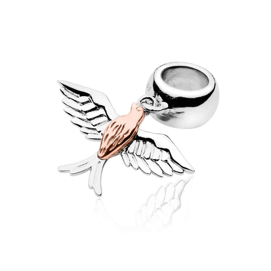 Clogau Sterling Silver & 9ct Rose Gold Red Kite Bead Charm