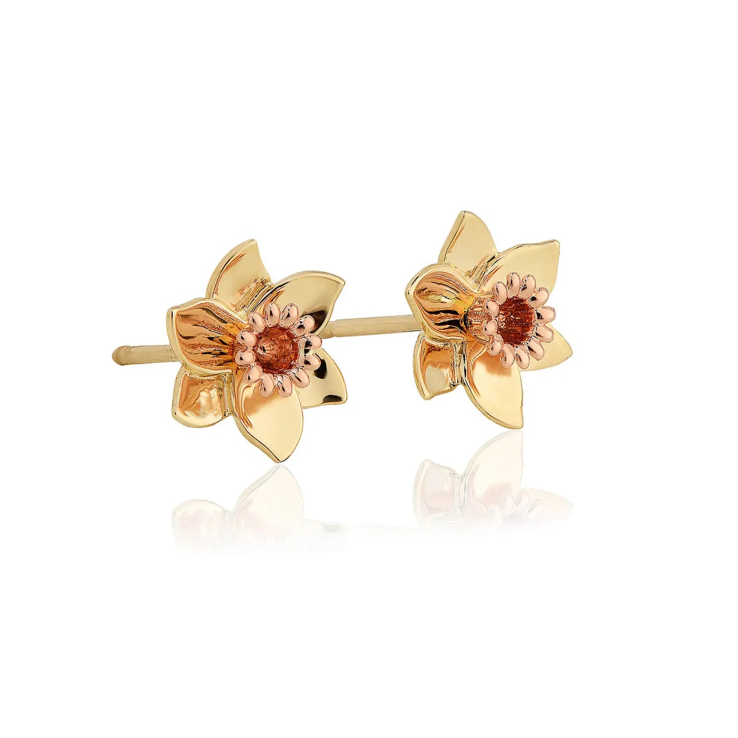 Clogau 9ct Yellow & Rose Gold Daffodil Stud Earrings