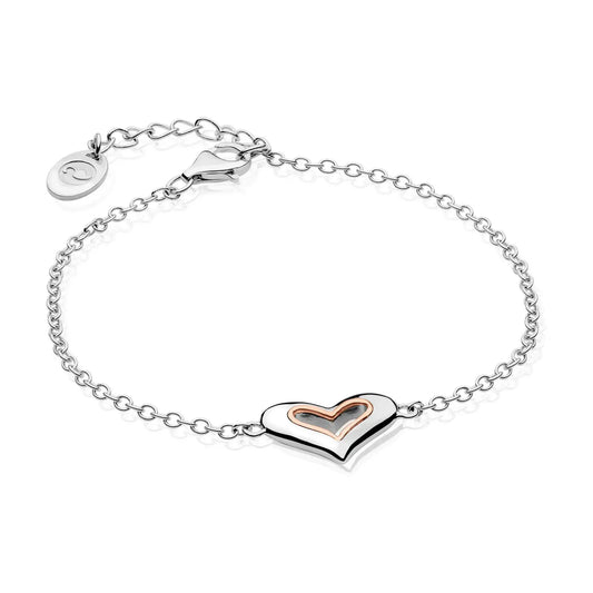 Clogau Sterling Silver & 9ct Rose Gold Always in my Heart Bracelet