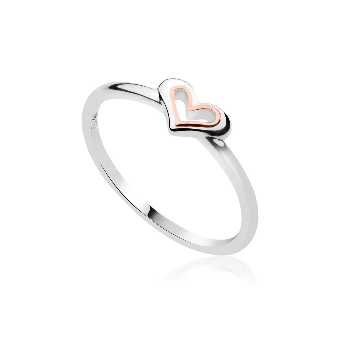 Clogau Sterling Silver & 9ct Rose Gold Always in my Heart Stacking Ring