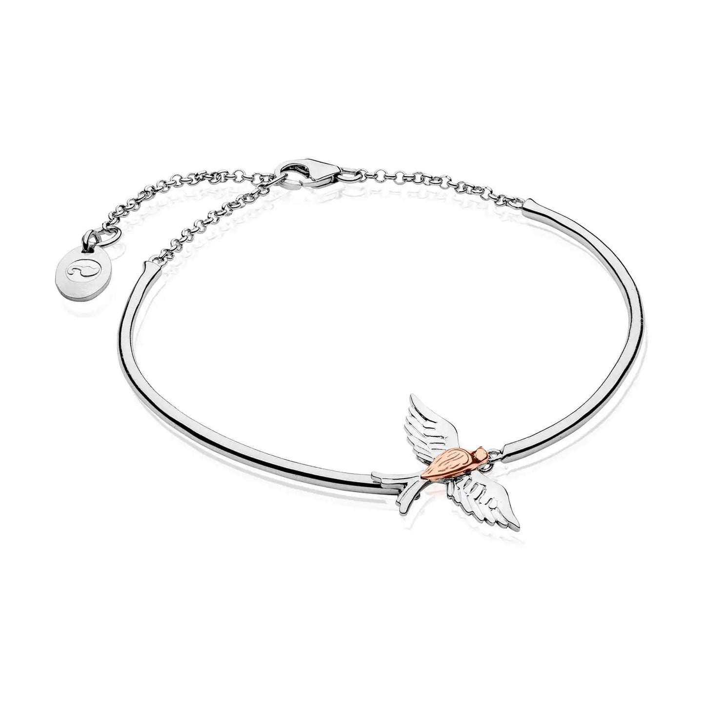 Clogau Sterling Silver & 9ct Rose Gold Red Kite Banglet